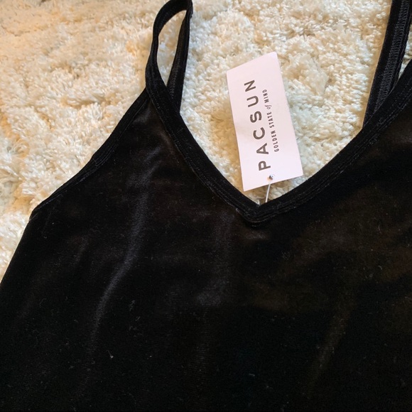 NWT Brandy Melville/PacSun velvet black tank top - Picture 2 of 5